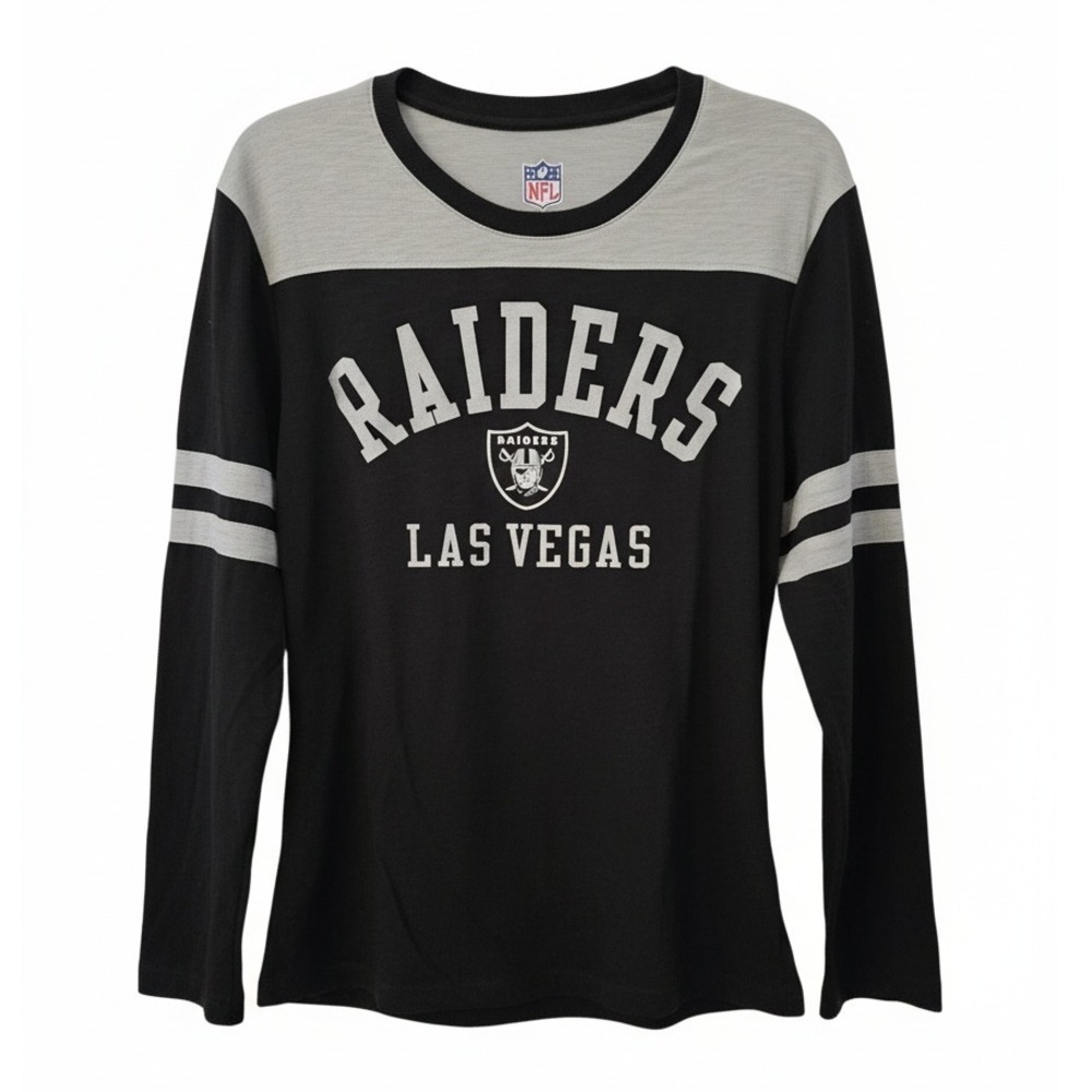 Las Vegas Raiders NFL T-Shirt Long Sleeve XL‎ Football Black Gray